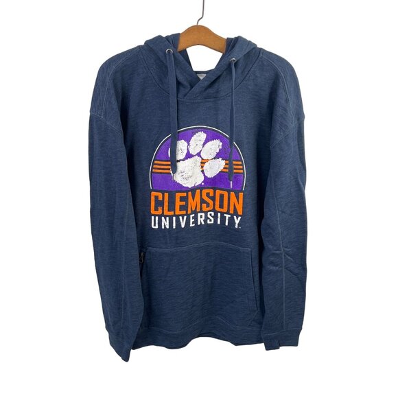 Outray Clemson University Size Large Hoodie Textured Navy Graphic Logo College - Picture 1 of 7